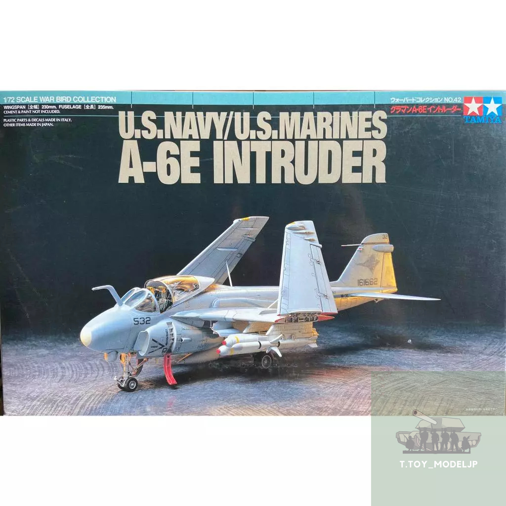 Tamiya 1/72 A-6E Intruder U.S.Navy/U.S.Marine No.60742 โมเดลเครื่องบินรบ เครื่องบินรบ เครื่องบินประกอบ
