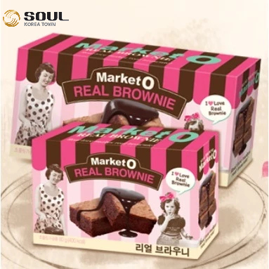 เรียลบราวนี่ ขนมเกาหลี บราวนี่ยอดฮิตจากเกาหลี 1กล่อง6ชิ้น Orion market O real brownie 120g(428)