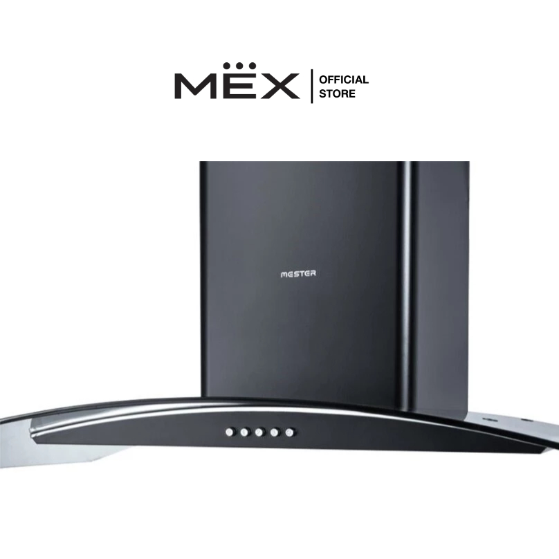 MESTER by MEX รุ่น MC390BV เครื่องดูดควันกระโจมทรงกระจกโค้ง สีดำ ขนาด 90 ซม.