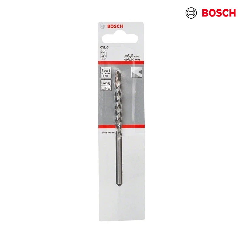 BOSCH CYL-2 (2608578119) ดอกเจาะปูนก้านกลม 6.5x60x100mm (1ชิ้น)