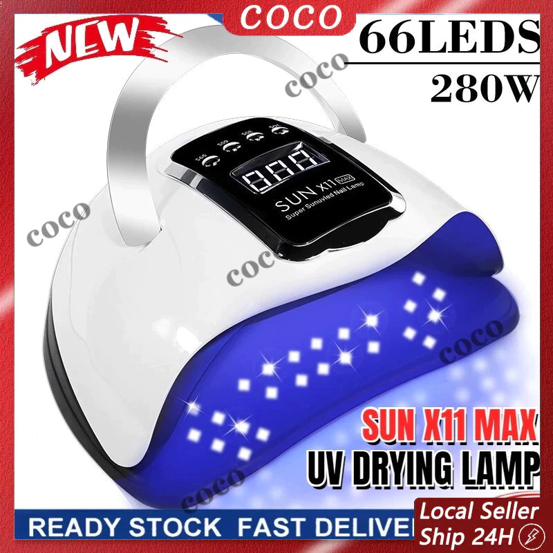 280W เครื่องอบเล็บ UV/Led เครื่องอบเล็บเจล ของแท้ Sunuv X11 อุปกรณ์ทำเล็บ 66Leds ชุดทำเล็บเจลเครื่องอ คุณภาพสูง พร้อมส่
