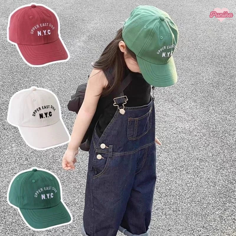 [พร้อมส่ง] หมวกเด็ก 2ปี-8ปี รอบหัว:52-54 cm. หมวกแก๊ป (Cap) ปักอักษร N.Y.C ปรับขนาดได้