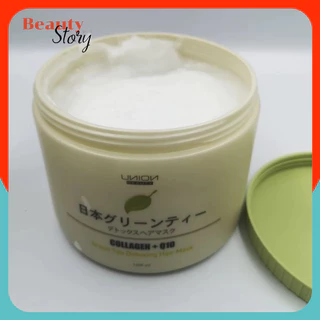 🌲ยูเนี่ยน กรีนที ดีท๊อกซิ่ง แฮร์มาส์ค Union Green Tea Detoxing Hair Mask Collagen Q10 สำหรับผมแห้งเสียมาก ชี้ฟู ขาดง่าย