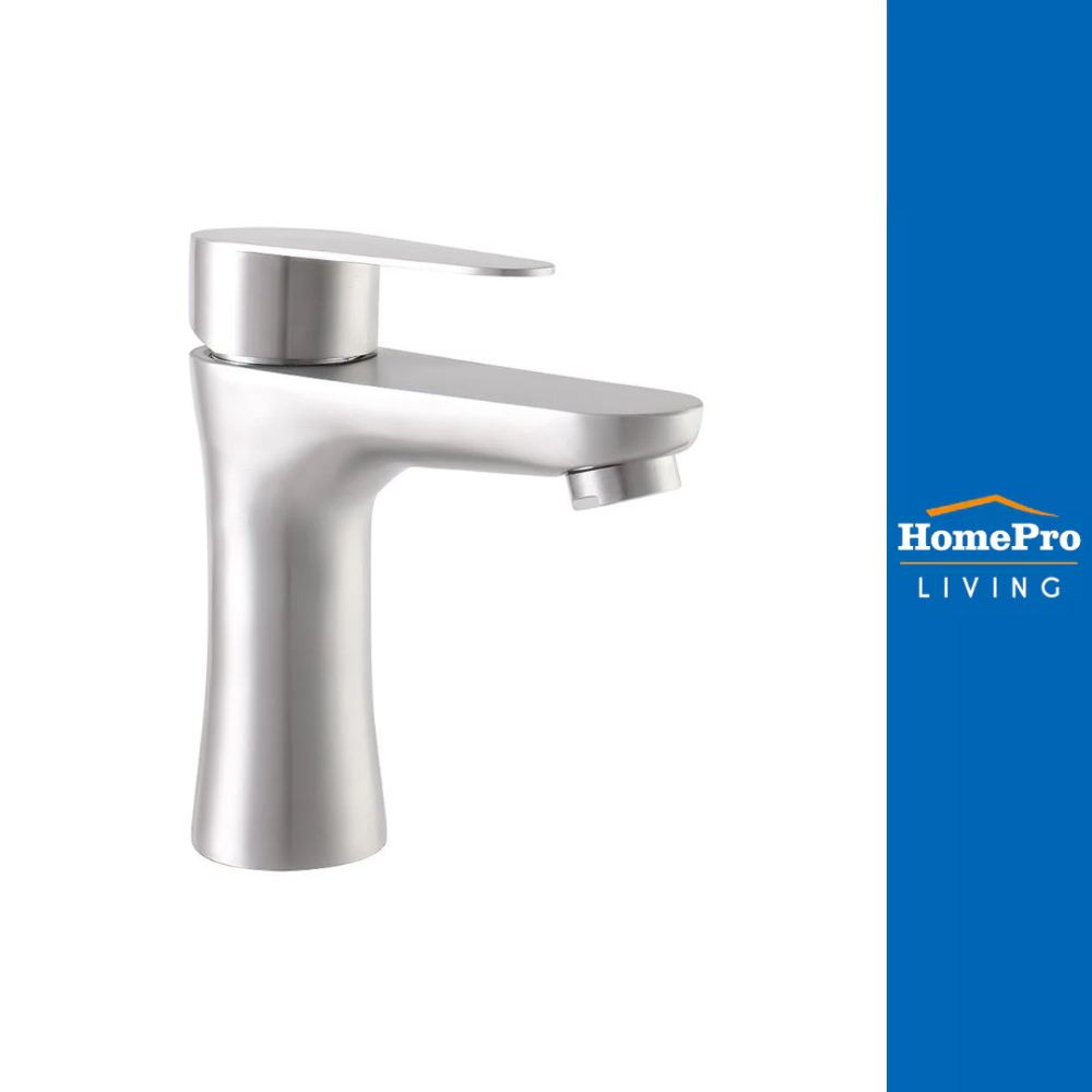 WS ก๊อกอ่างล้างหน้าเดี่ยว WS-0902M สเตนเลส จัดส่งโดย HomePro