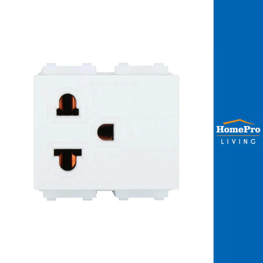 PANASONIC เต้ารับเดี่ยว 3 ขา WEGN 1191H สีเทา จัดส่งโดย HomePro