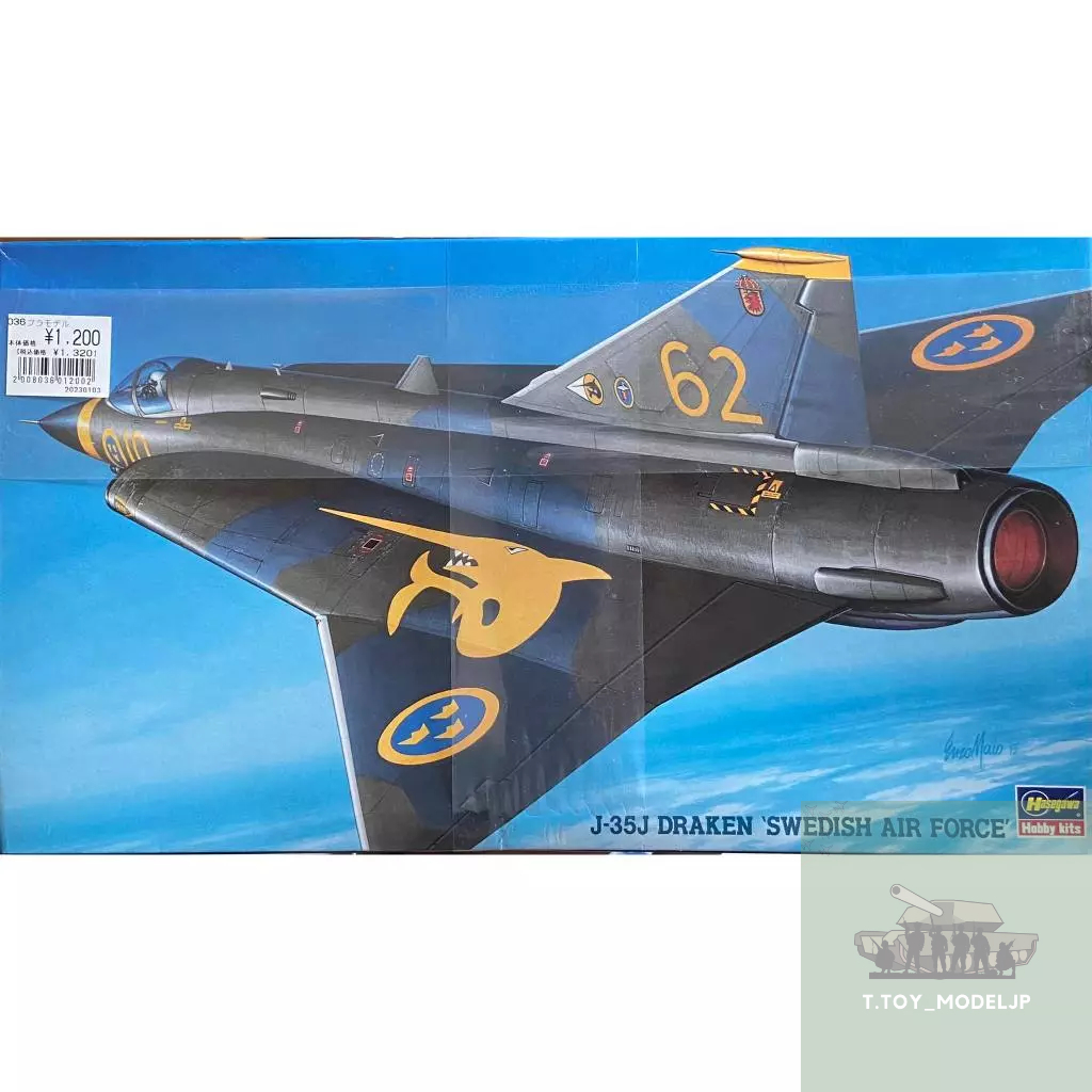 Hasegawa 1/72 J-35J Draken Swedish Air Force โมเดลเครื่องบินรบ เครื่องบินสงคราม โมเดลเครื่องบินประกอ