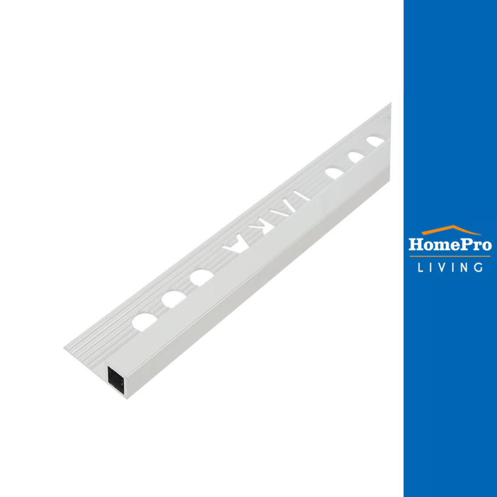 HomePro คิ้วอะลูมิเนียมแบบเหลี่ยม  9 มม. 2 ม. สีเงินเงา แบรนด์ TARA