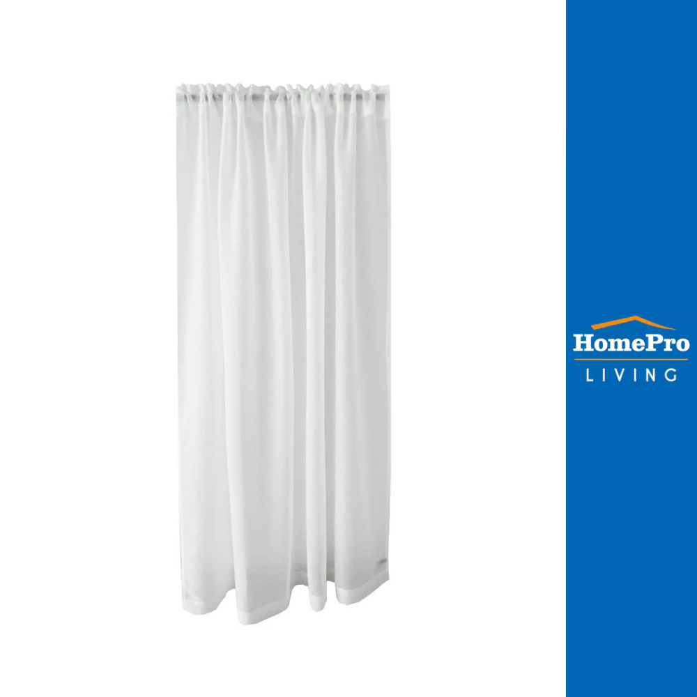 HomePro ม่านโปร่งสอดหู SLAB 145X220 ซม. สีขาว แบรนด์ ME LIVING