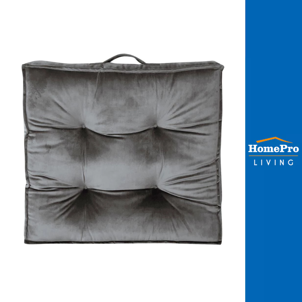 HomePro เบาะรองนั่ง HOME LIVING STYLE FUR 22x22 นิ้ว สีเทา แบรนด์ HLS