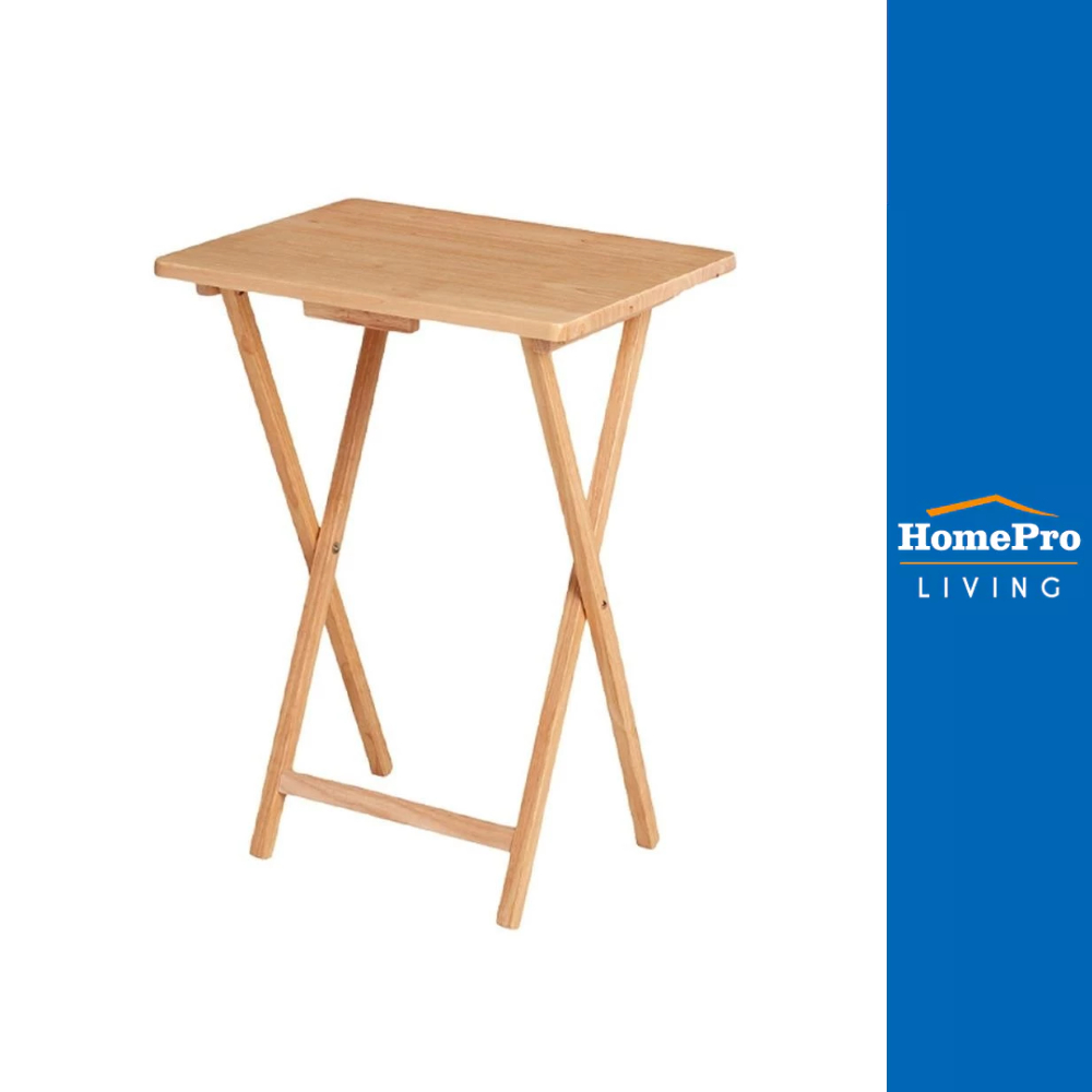 PJ WOOD โต๊ะพับไม้ยางพารา สีธรรมชาติ