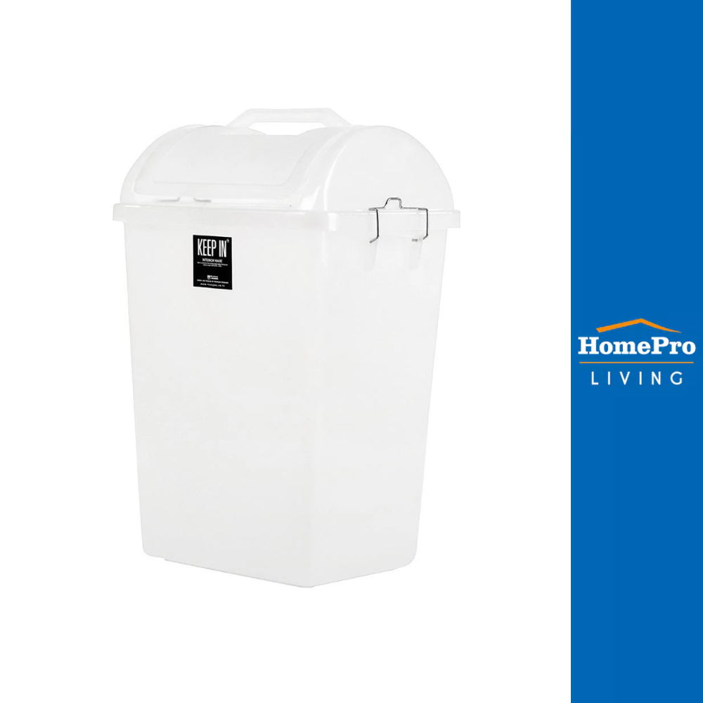 เรืองวา ถังขยะเหลี่ยมฝาสวิง RW9258 40 ลิตร สีใส จัดส่งโดย HomePro