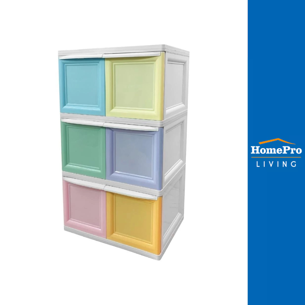 HomePro ตู้บานเปิด 3 ชั้น COLOR VID 70x50x121 ซม. แบรนด์ STACKO