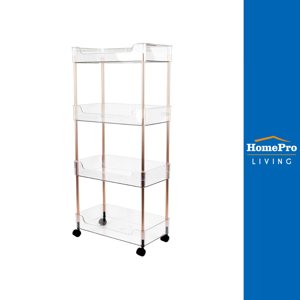 KECH ชั้นวางของ 4 ชั้น มีล้อ KLEAR 22.5x40.5x91 ซม. จัดส่งโดย HomePro