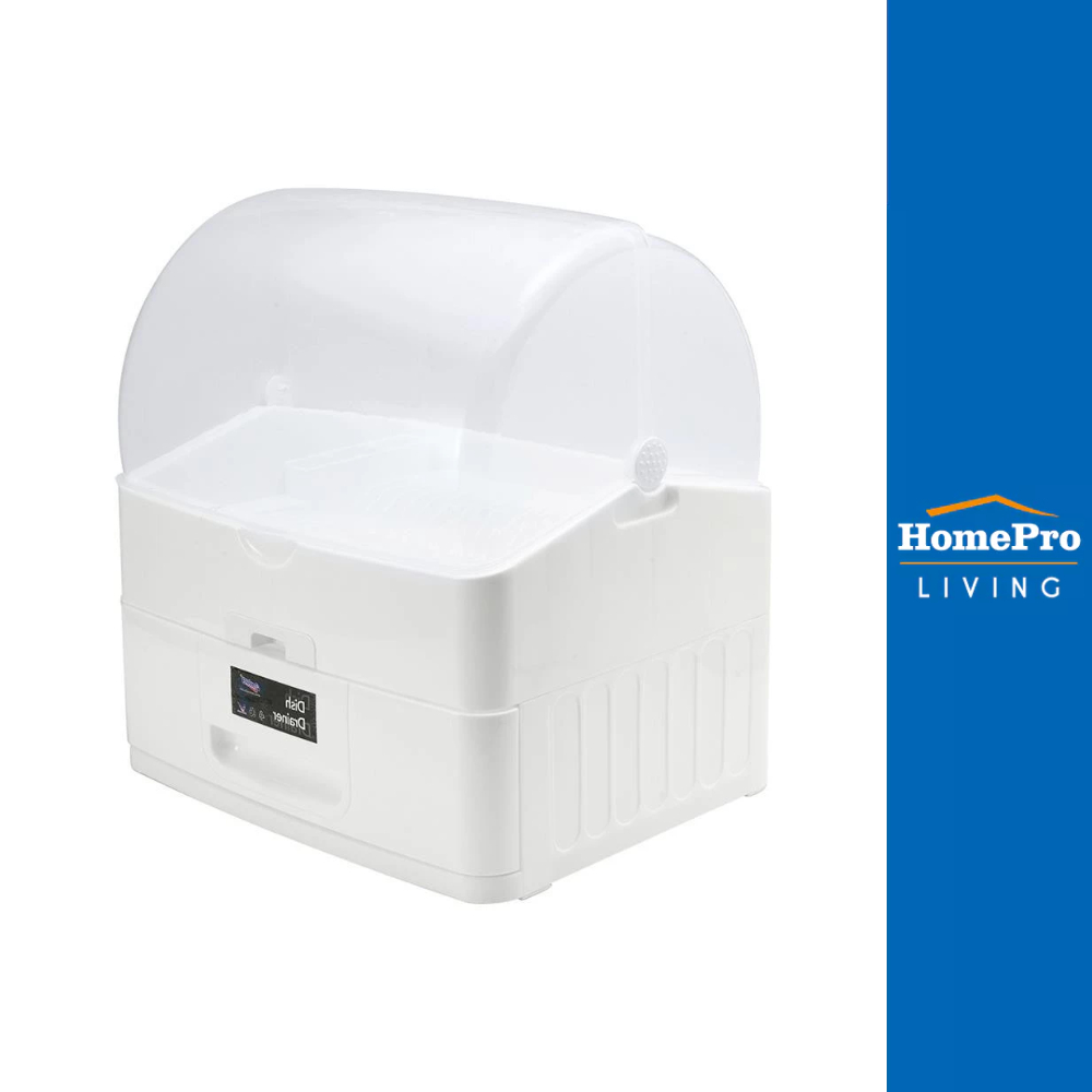 API ชั้นคว่ำจาน พลาสติก 2 ชั้นมีฝาครอบ 6880/1 สีขาว จัดส่งโดย HomePro