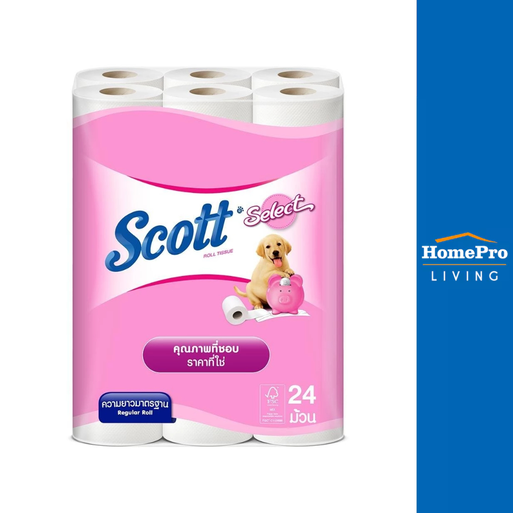 SCOTT กระดาษชำระ SELECT แพ็ค24 จัดส่งโดย HomePro