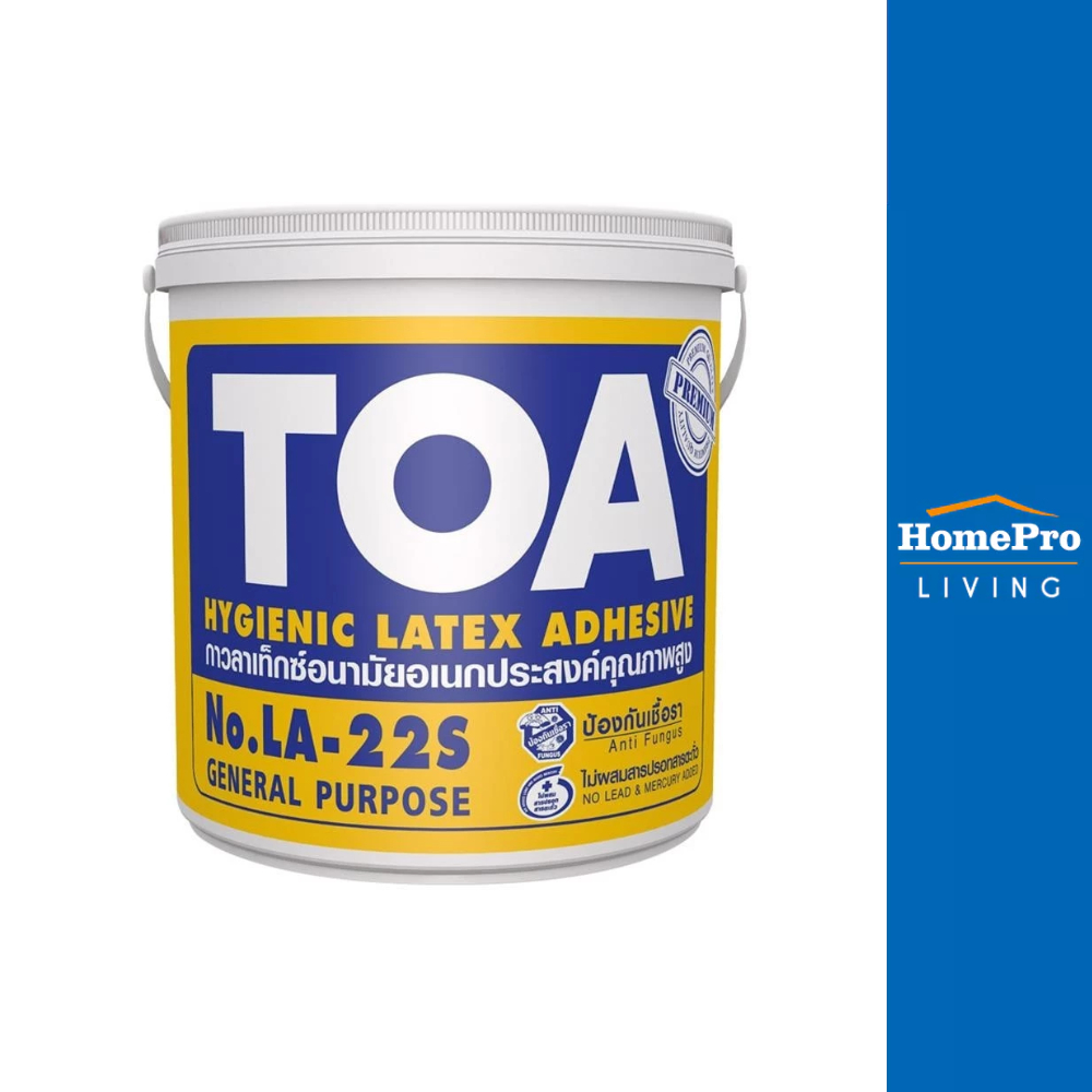 TOA กาวลาเท็กซ์แบบทั่วไป 22S 1.8 กก. สีขาว จัดส่งโดย HomePro