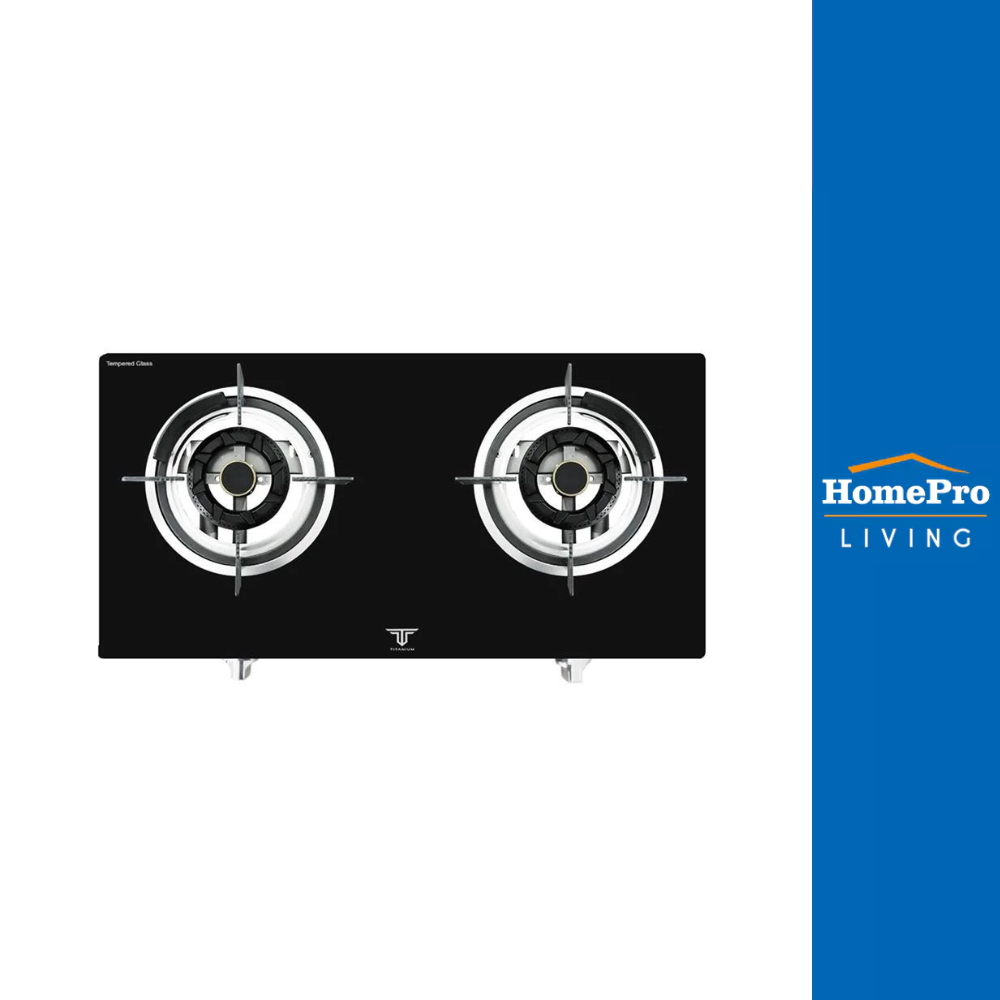 HomePro เตาแก๊สตั้งโต๊ะ 2 หัวแก๊ส  TITANIUM BLACK แบรนด์ AXIA