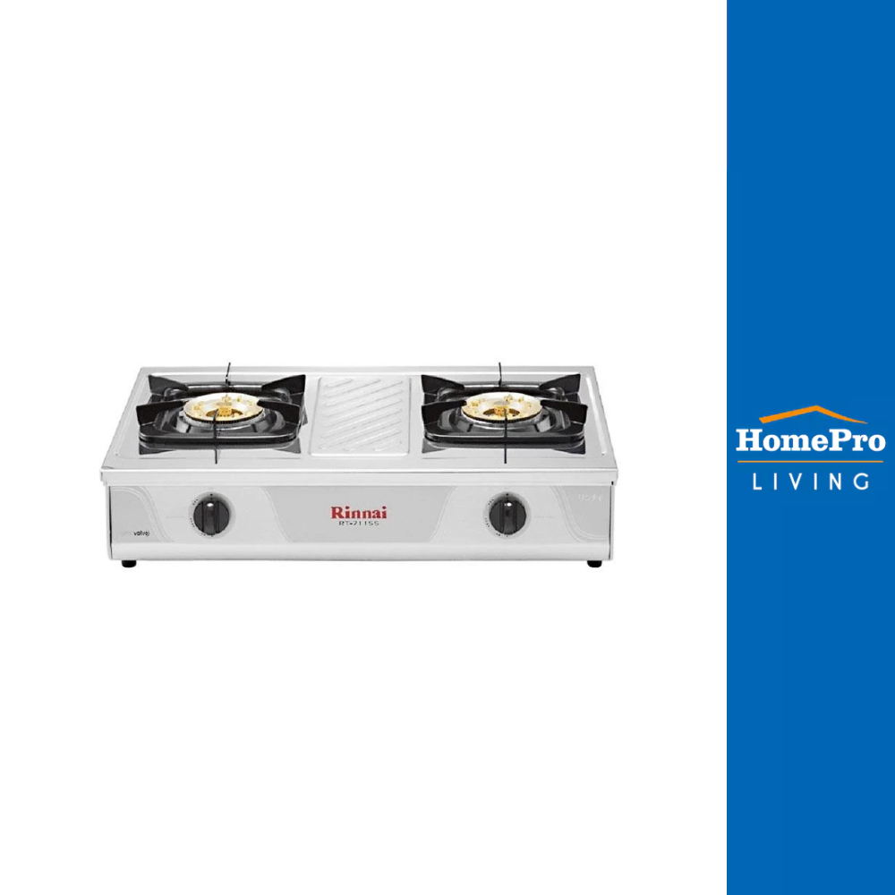 RINNAI เตาแก๊สตั้งโต๊ะ 2 หัวแก๊ส RT-711SS จัดส่งโดย HomePro
