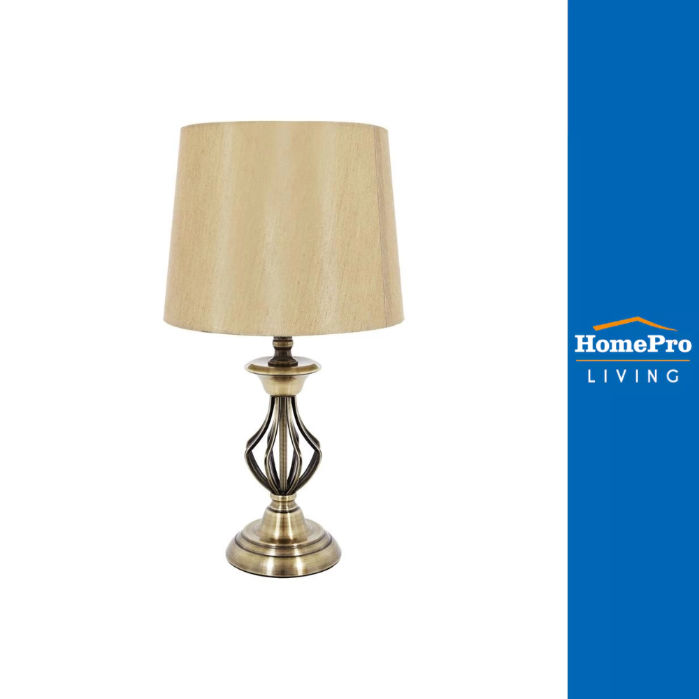 CARINI ไฟตั้งโต๊ะ MTR1438 FABRIC สีครีม/น้ำตาล จัดส่งโดย HomePro