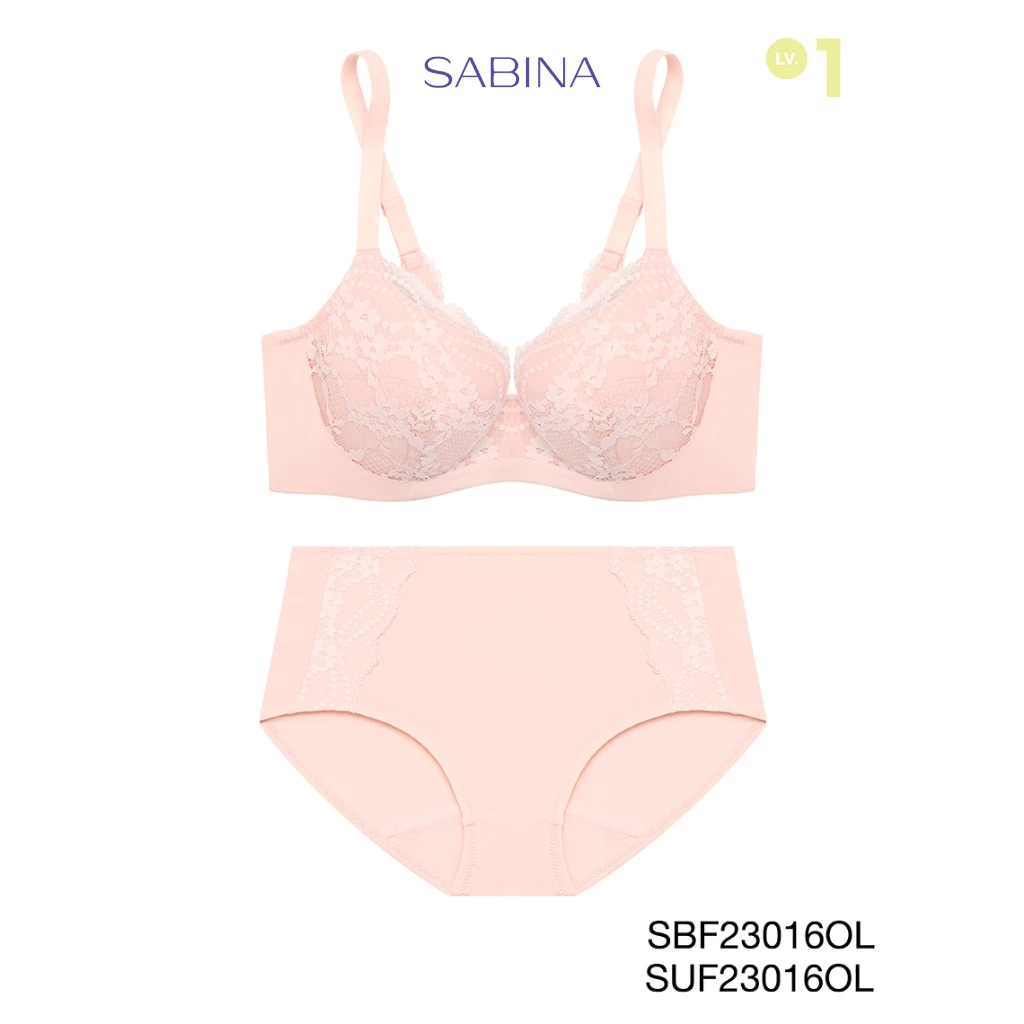 Sabina เซตชุดชั้นใน Forever Young Level 1 เสื้อชั้นใน  มีโครง รหัส SBF23016OLOL+SUF23016OL - สีส้มอ่อน