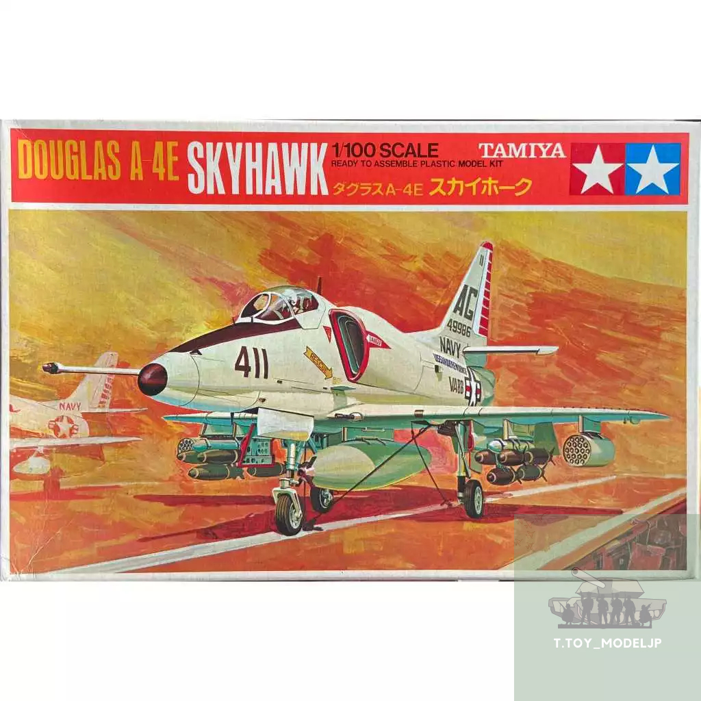 Tamiya 1/100 Skyhawk Douglas A4E No.Pa1003 โมเดลเครื่องบินรบ เครื่องบินรบ เครื่องบินประกอบ