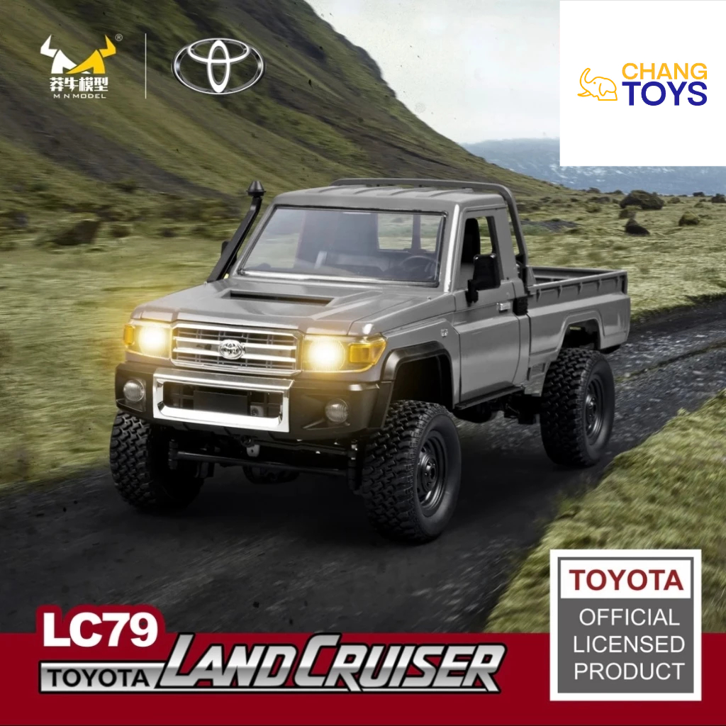 【จัดส่งจากกรุงเทพ】รถออฟโร้ดบังคับ MN82-pro Silver สีเงิน 1/12 2.4G 4WD TOYOTA Land Cruiser LC79 มีไฟเปลี่ยนสาย LED