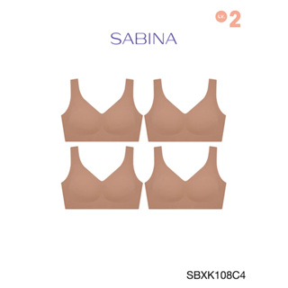 SABINA BRALESS เสื้อชั้นใน (Set 4 ชิ้น) Seamless Fit รุ่น Soft Collection รหัส SBXK108C4 สีเนื้อแทน