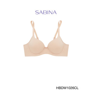 Sabina เสื้อชั้นใน Habpy Non Push  มีโครง ฟองน้ำไม่ดันทรง รหัส HBDW1026CL สีเนื้ออ่อน