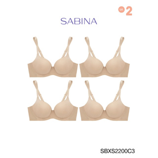 Sabina เสื้อชั้นใน (Set 4 ชิ้น)  มีโครง รุ่น Sixnature รหัส SBXS2200C3 สีเนื้อเข้ม