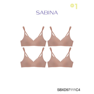 Sabina เสื้อชั้นใน (Set 4 ชิ้น) Invisible Wire (ไม่มีโครง) รุ่น Perfect Bra รหัส SBXD97111C4 สีเนื้อแทน