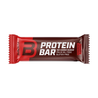 BioTechUSA Protein Bar 70g-Strawberry โปรตีนบาร์-รสสตอเบอร์รี่ (ขนมให้โปรตีนสูง) ผสมไฟเบอร์ ขนมคลีน