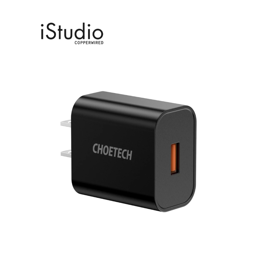 CHOETECH หัวชาร์จ Choetech USB-A 18 วัตต์ สีดำ l iStudio by copperwired.