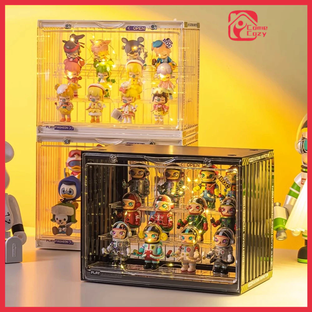 กล่องใส่โมเดล กล่องใส่โมเดลมีไฟ กล่องใส่ ตู้ art toy ความจุขนาดใหญ่ ทันสมัย ดีไซน์สวยงาม วางซ้อนได้ ส่งจากกรุงเทพ COD