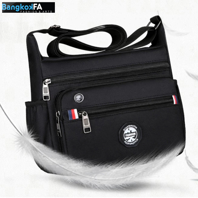 bangkoklist(BA1947) กระเป๋าสะพายข้าง Xiuxianxilie ผ้าoxford มี 4 สี มีช่องเยอะ