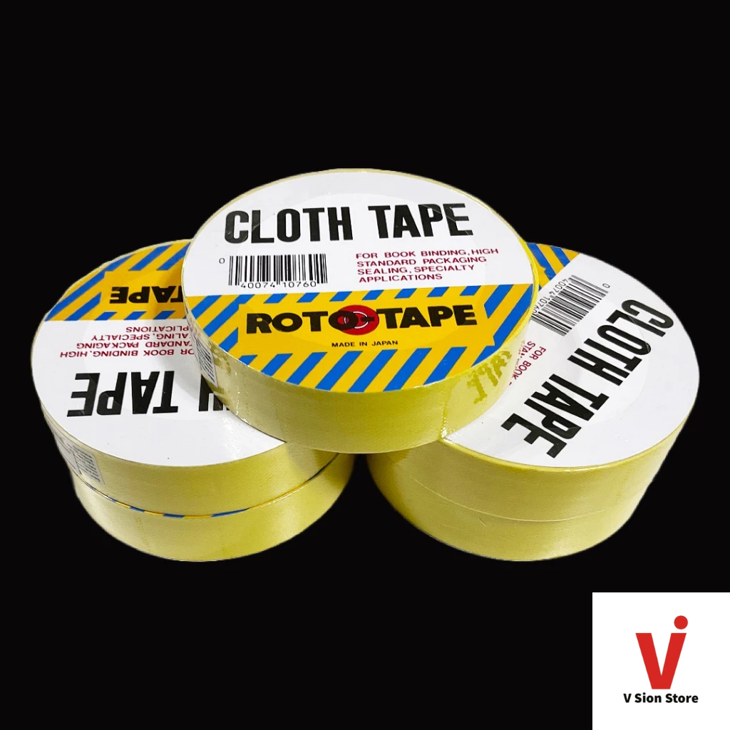 ROTO TAPE Cloth Tape 1" x 10yds เทปผ้า เทปกาว Yellow สีเหลือง