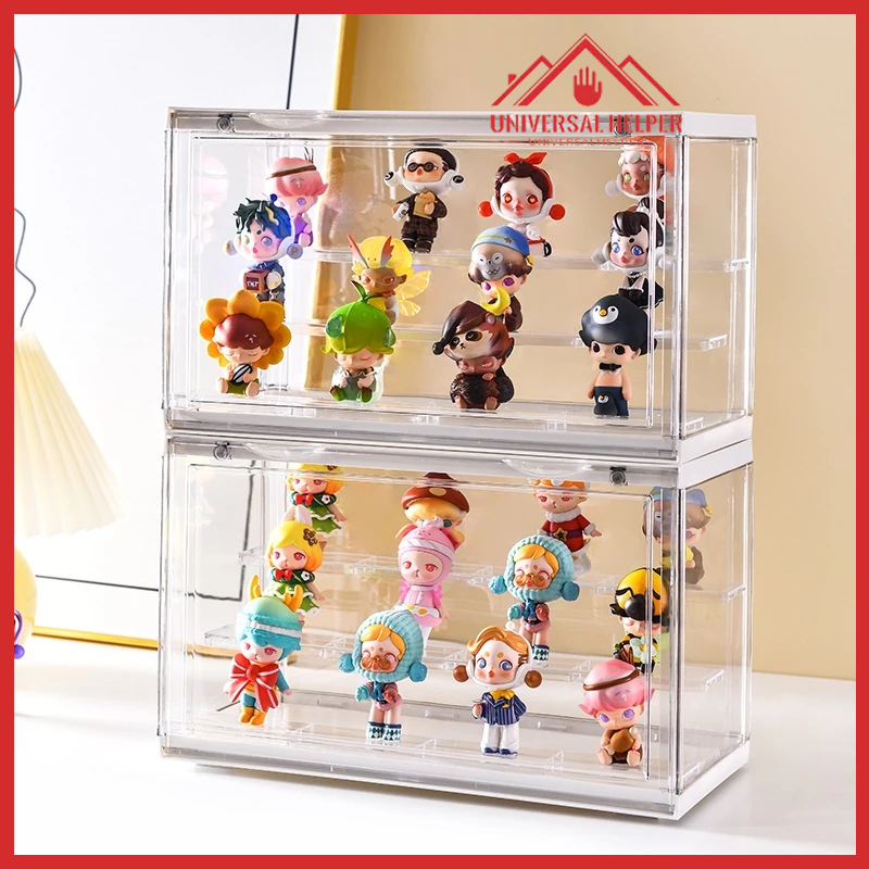 กล่องโมเดล ของตั้งโชว์ กล่องใส่ art toy ตู้โชว์ตุ๊กตา กันฝุ่น แบบใส อะคริลิค ดีไซน์สวยงาม กันฝุ่นวางซ้อนกันได้