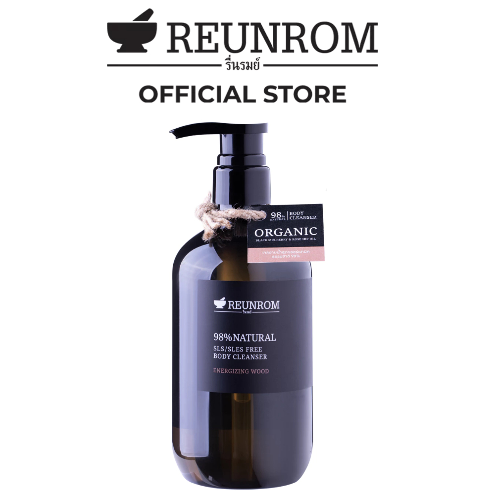 Reunrom ครีมอาบน้ำ ไนน์ตี้เอทเปอร์เซ็นต์เนเชอรัลเอสแอลเอส/เอสแอลอีเอสฟรีบอดี้คลีนเซอร์ 500ml เอนเนอไจซิงวู้ด
