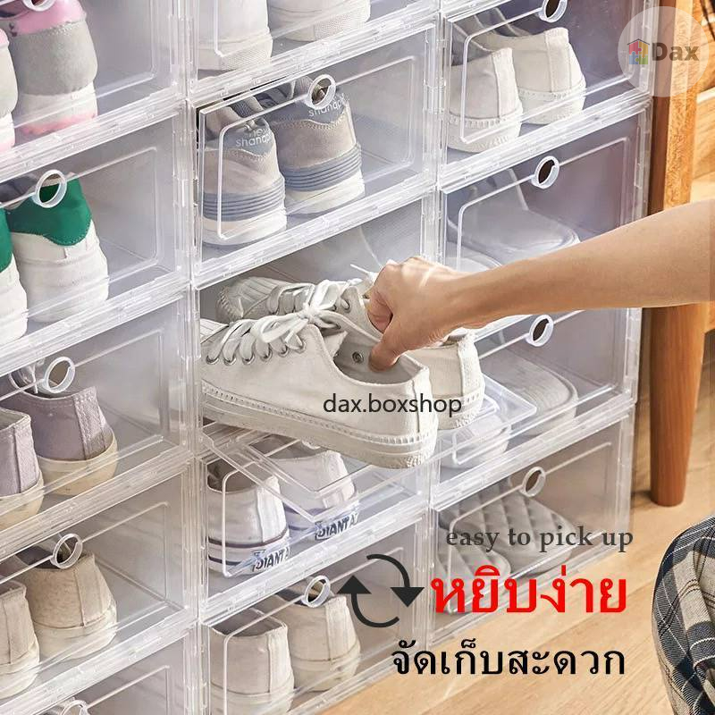 กล่องใส กล่องใส่รองเท้า กล่องเก็บของ เปิดฝาด้านหน้า มี 2 ขนาด ราคา ถูกที่สุด ดีลบีเคเค แกลเลอรีภาพที่ 7