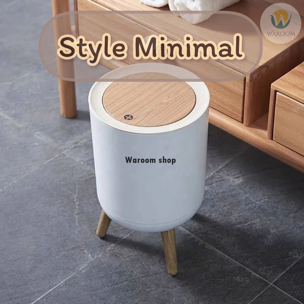 ถังขยะลายไม้ MUJI ถังขยะสไตล์มินิมอล ถังขยะดีไซน์ขาไม้ สไตล์ Minimal ของตกแต่งบ้าน มีบริการส่งด่วน thumbnail 3