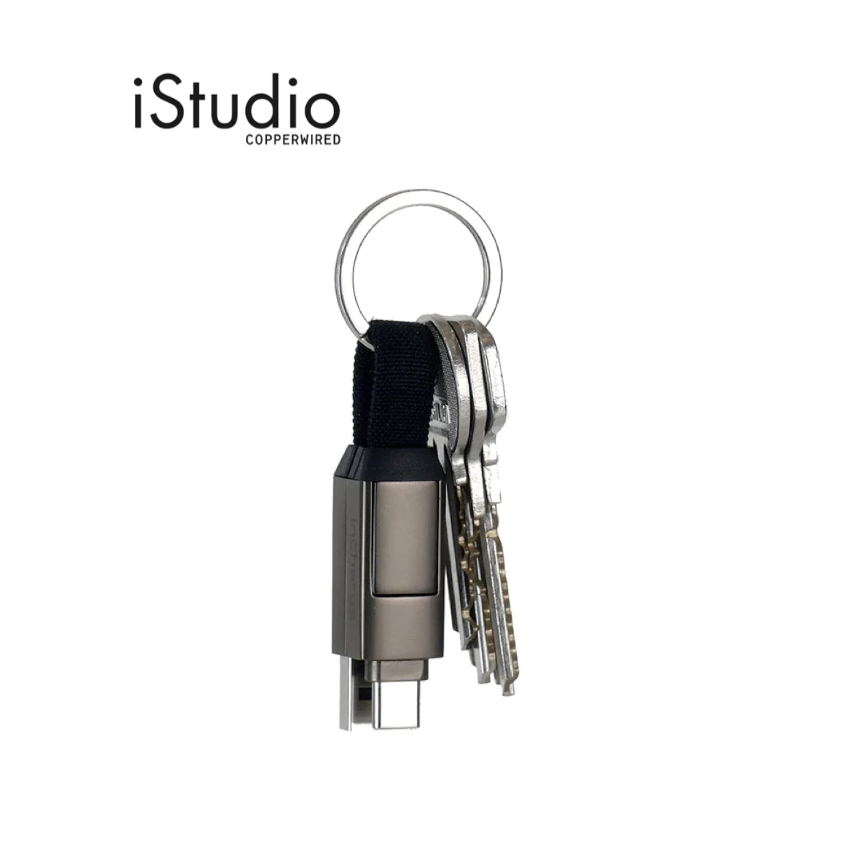 Rolling Square สายชาร์จอเนกประสงค์ InCharge 6 Mercury Keyring สี Gray I iStudio by copperwired