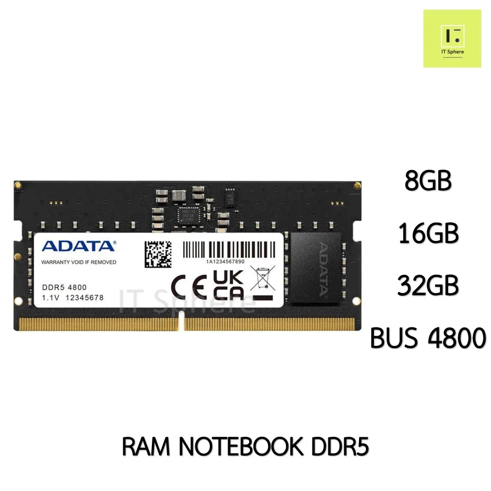 DDR5 NOTEBOOK RAM 8GB 16GB 32GB BUS4800 4800 ADATA (แรม โน๊ตบุ๊ค แรมโน๊ตบุ๊ค) sodim sodimm so dim so dimm