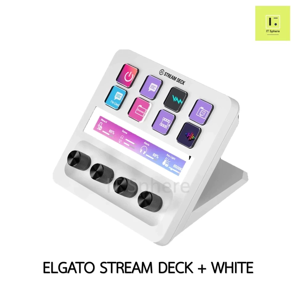 ELGATO STREAM DECK + WHITE : 10GBD9911 อุปกรณ์สตรีม STREAMDECK PLUS สีขาว