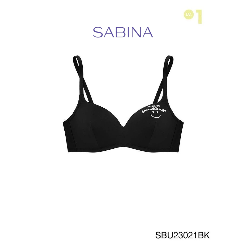 Sabina เสื้อชั้นใน Invisible Wire (ไม่มีโครง) รุ่น Pretty Perfect รหัส SBU23021BK สีดำ