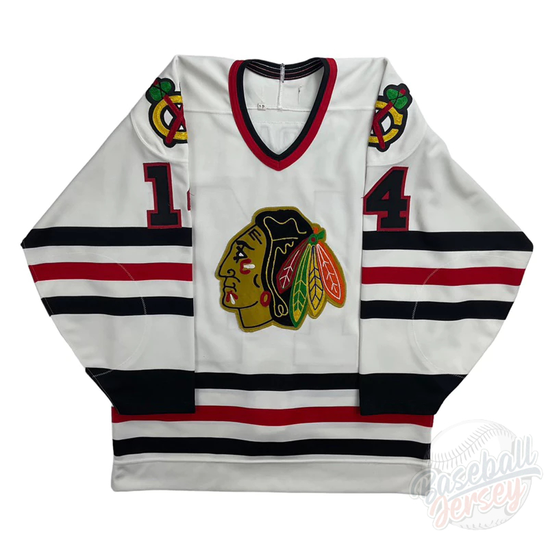 เสื้อฮ็อกกี้ CCM Authentic YSEBAERT #14 Chicago Blackhawks NHL Hockey Jersey Vintage White Home  Siz