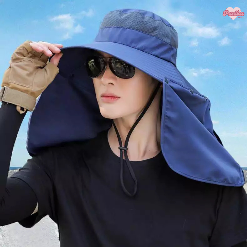 [พร้อมส่ง] หมวกบักเก็ต (Bucket) สำหรับผู้ใหญ่ รอบหัว:56-60 cm. หมวกกันแดดปีกกว้างพร้อมแผ่นปิดคอแบบถอดได้