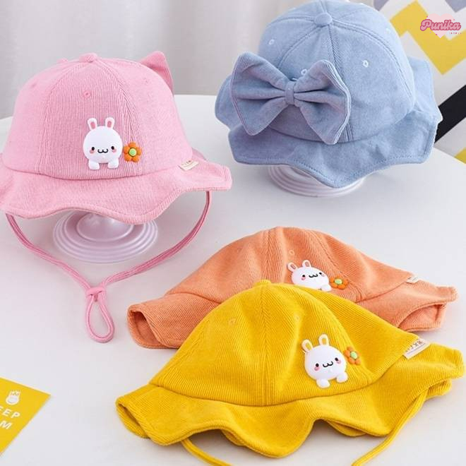 [พร้อมส่ง] หมวกเด็ก 4เดือน-2ปี รอบหัว:48-50 cm. หมวกแฟชั่น ปีกรอบกระต่าย