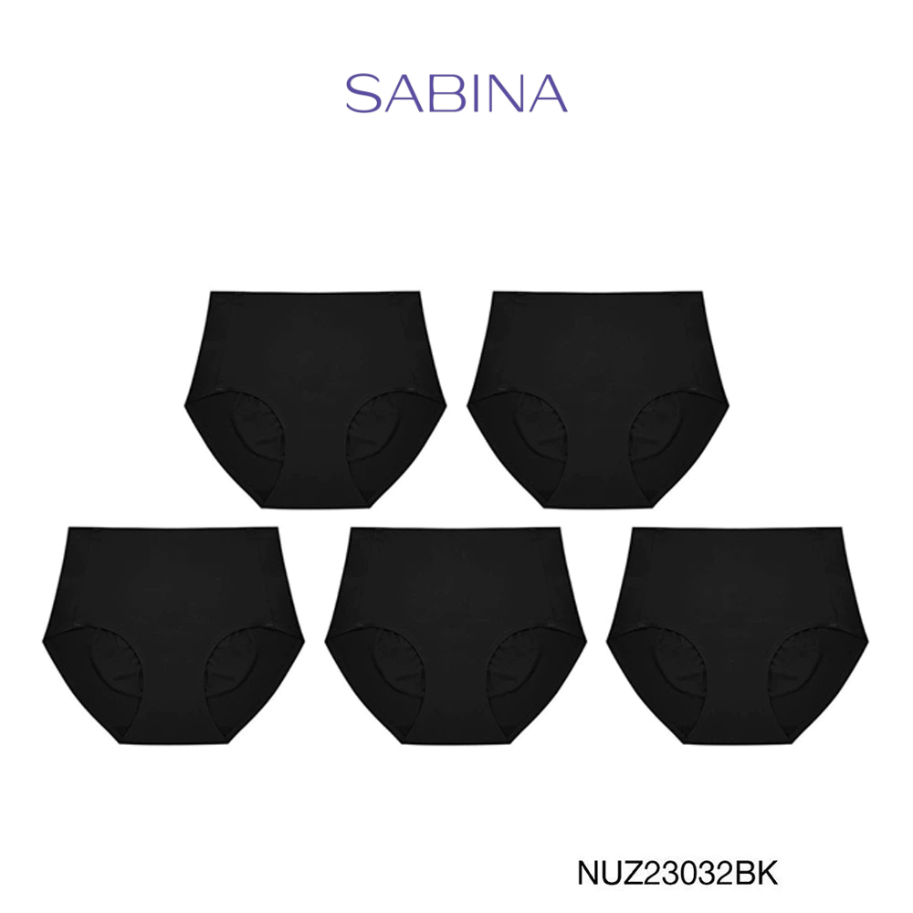 Sabina กางเกงชั้นใน (Set 5 ชิ้น) Seamless Fit Seamless Series กางเกงในทรงเอวสูง รหัส NUZ23032BK - สีดำ