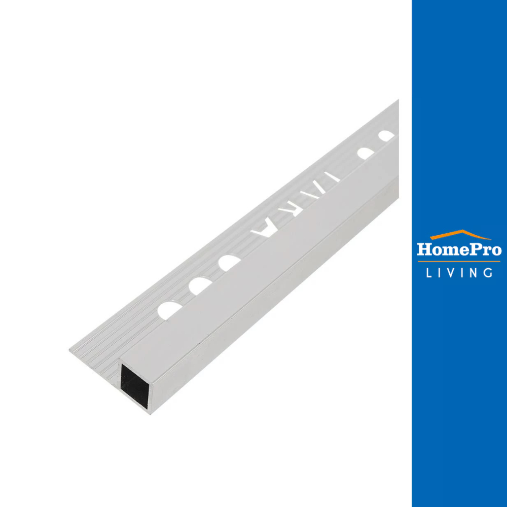 TARA คิ้วอะลูมิเนียมแบบเหลี่ยม 12 มม. 2 ม. สีเงินเงา จัดส่งโดย HomePro – โปรปัง