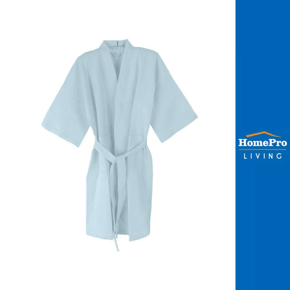 HomePro ชุดคลุมอาบน้ำ WAFFLE สีน้ำเงิน แบรนด์ HLS