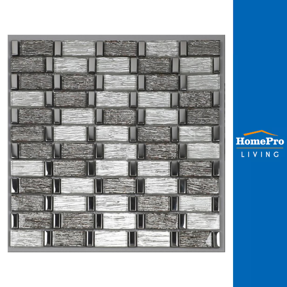 TARA โมเสคแก้ว 31x30 ซม. HPR-199 สีเงินเงา จัดส่งโดย HomePro